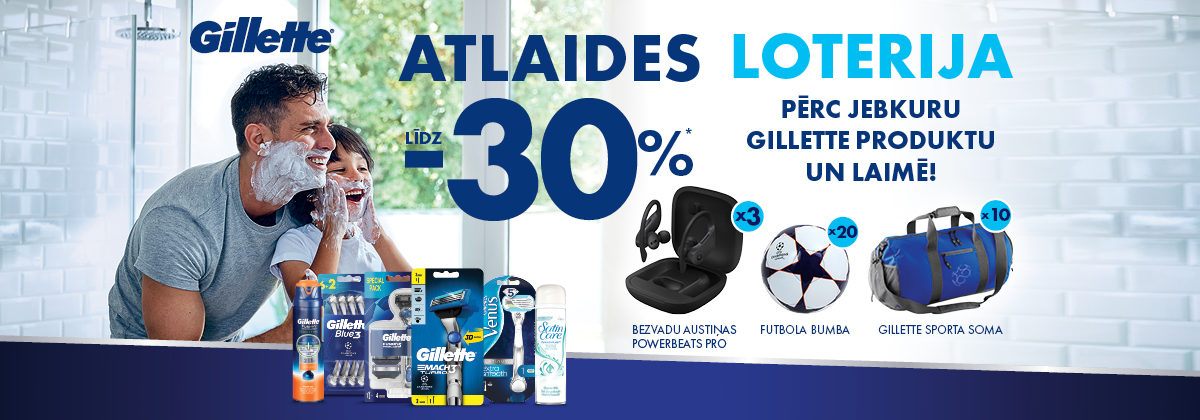 Gillette loterija veikalos Drogas