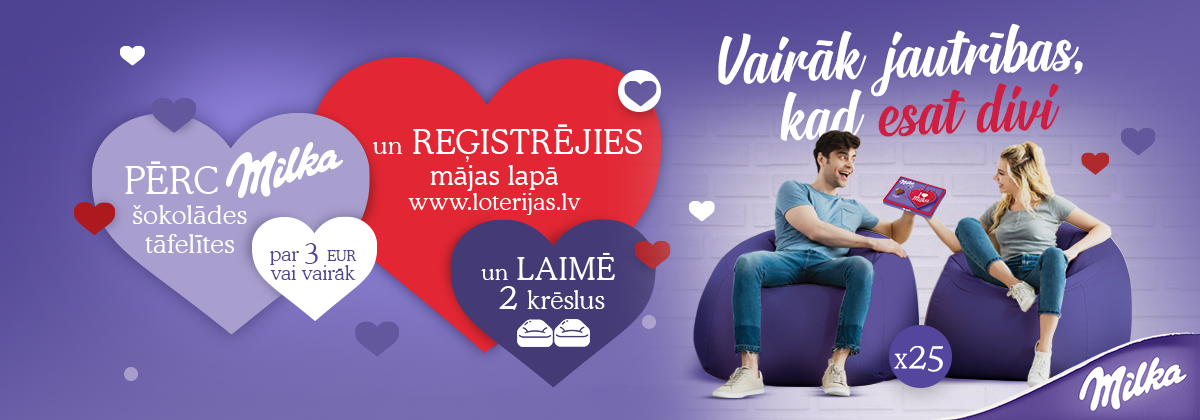 Milka Valentīna dienas loterija veikalu tīklā top!