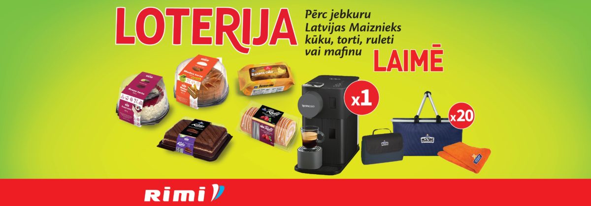 Kūkas, tortes, ruletes, mafini! Produktu loterija Rimi veikalos