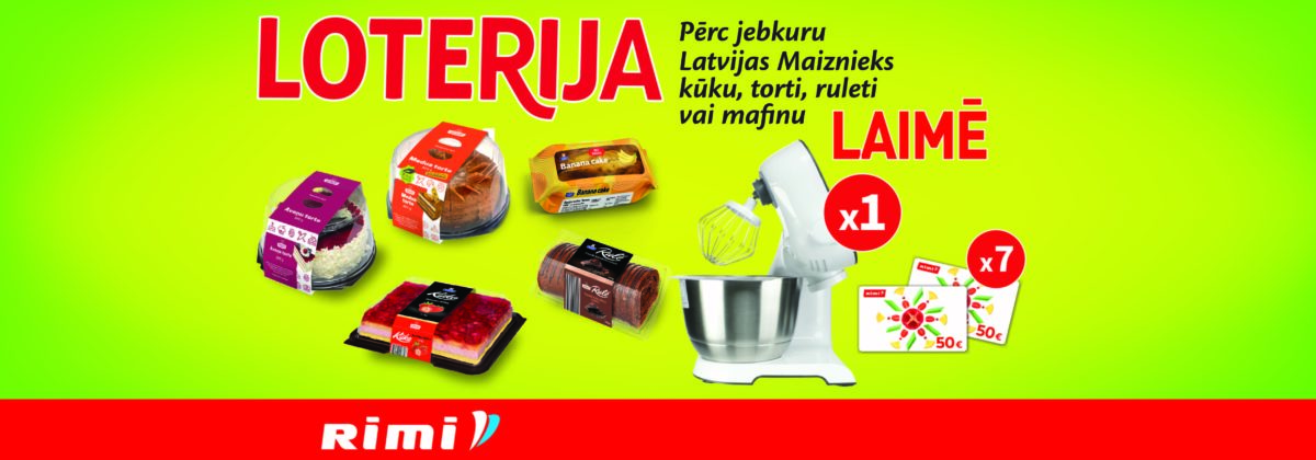 Kūkas, tortes, ruletes, mafini! Produktu loterija RIMI veikalos