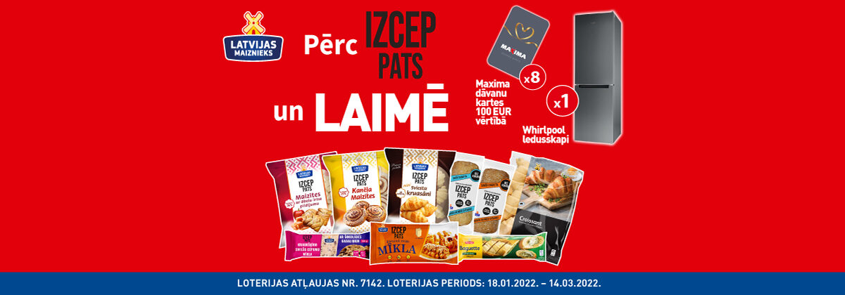 “IZCEP PATS” produktu loterija Maxima veikalos