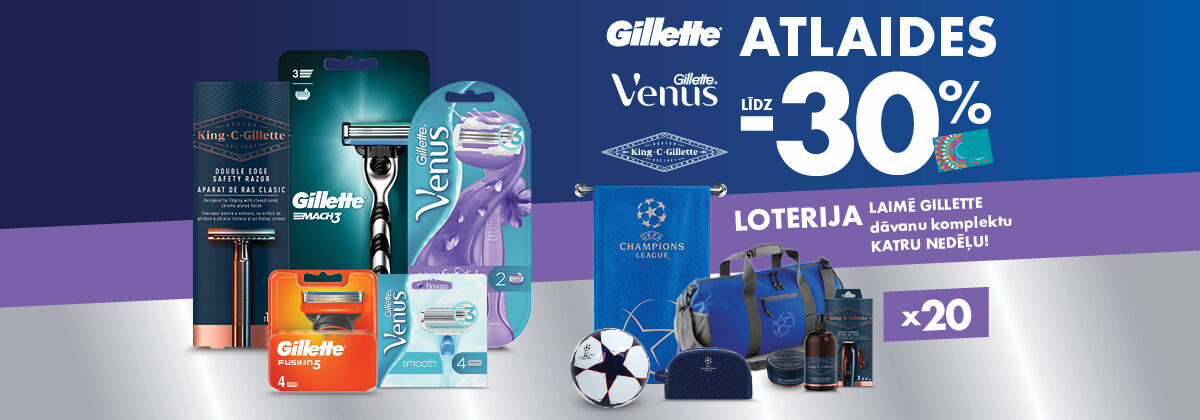 Gillette loterija veikalos Drogas