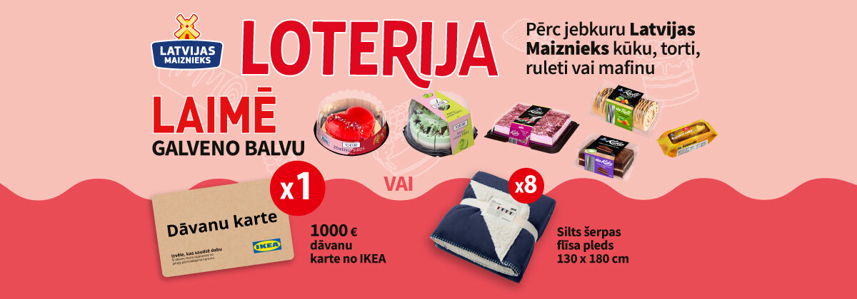 “Kūkas, tortes, ruletes, mafini!” produktu loterija Rimi veikalos