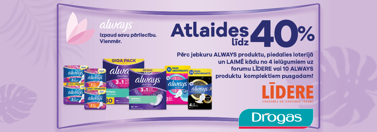 Always loterija veikalos Drogas