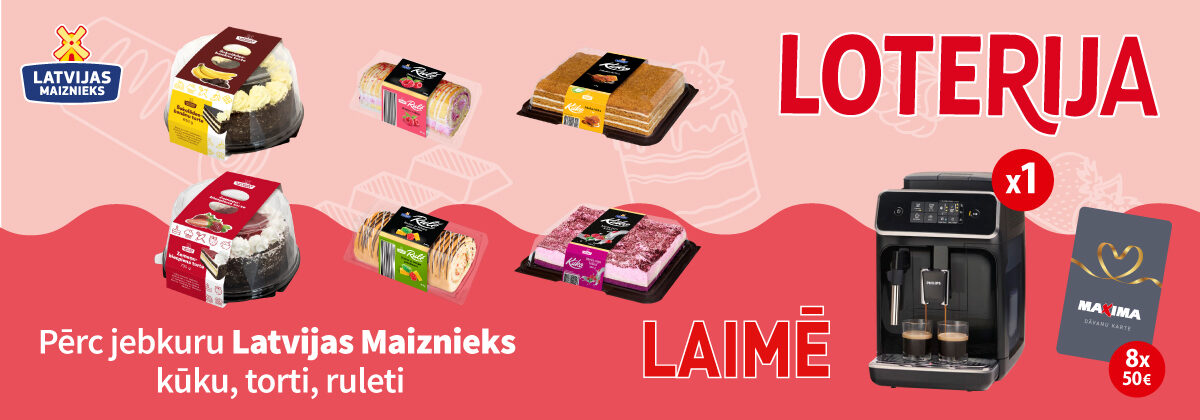 “Kūkas, tortes, ruletes!” produktu loterija Maxima veikalos