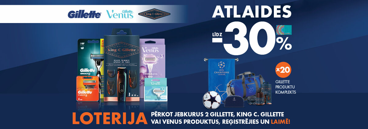 Gillette loterija veikalos Drogas