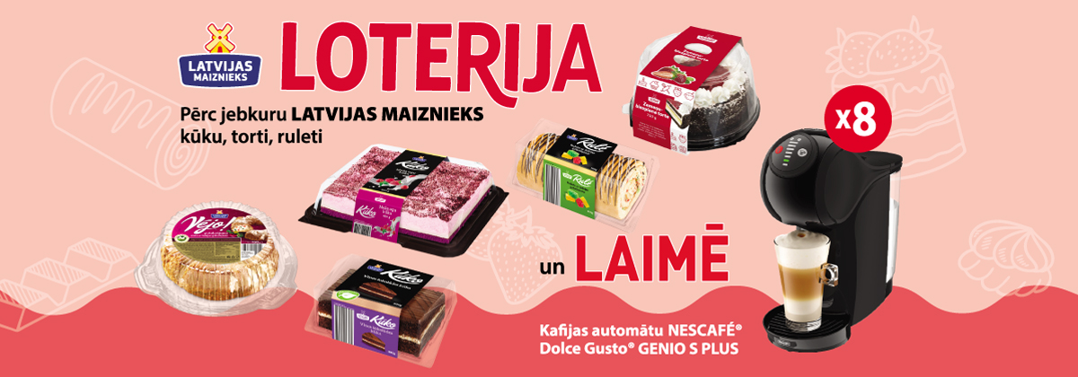 Kūkas, tortes, ruletes! loterija Maxima veikalos