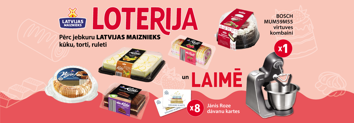 “Kūkas, tortes, ruletes!” produktu loterija ELVI veikalos