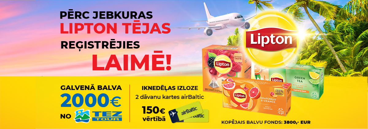 Lipton tēju loterija RIMI veikalos