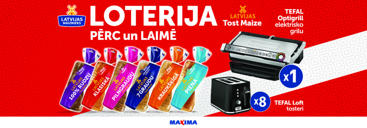 Latvijas Tost Maizes loterija Maxima veikalos
