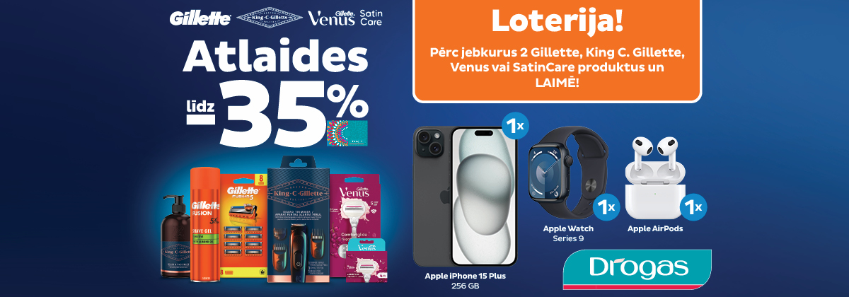 Gillette loterija veikalos Drogas