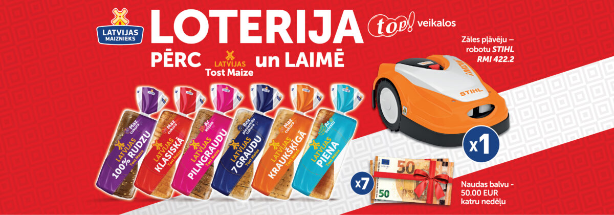 Latvijas Tost Maize loterija top! veikalos