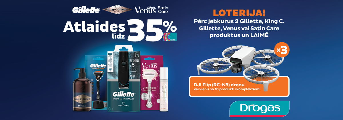 Gillette loterija veikalos Drogas