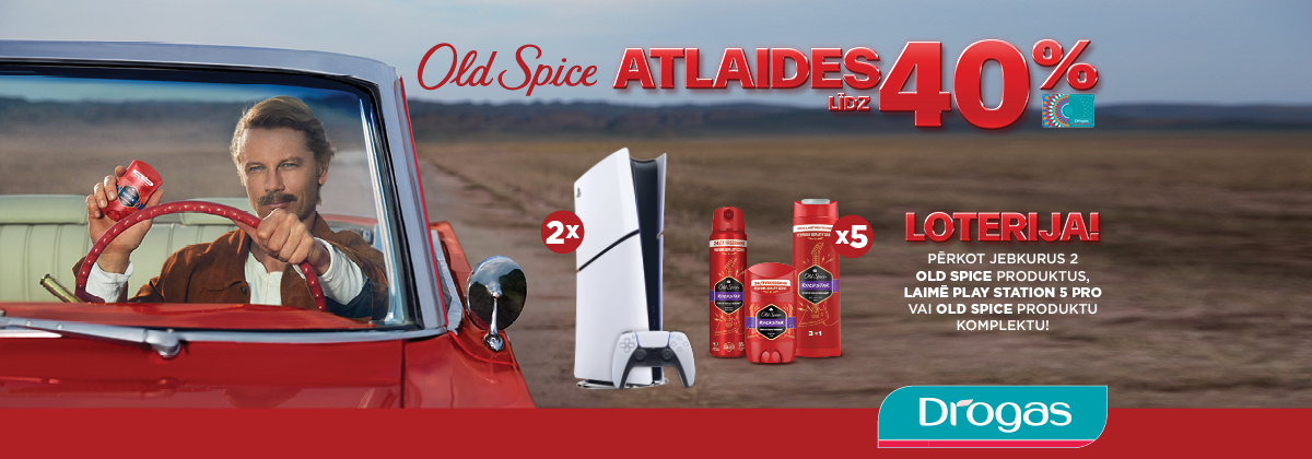 Old Spice loterija veikalos Drogas