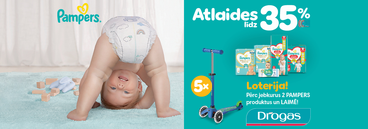 Pampers loterija veikalos Drogas