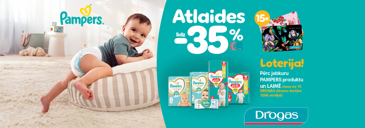 Pampers loterija veikalos Drogas