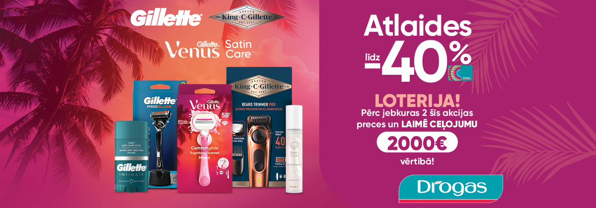 Gillette loterija veikalos Drogas