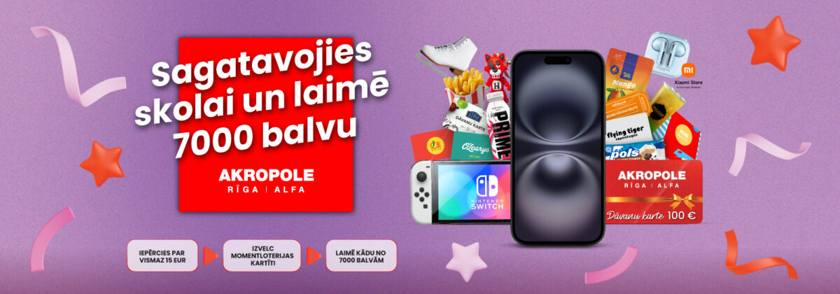 Iepirkšanās un izklaides centru AKROPOLE momentloterija