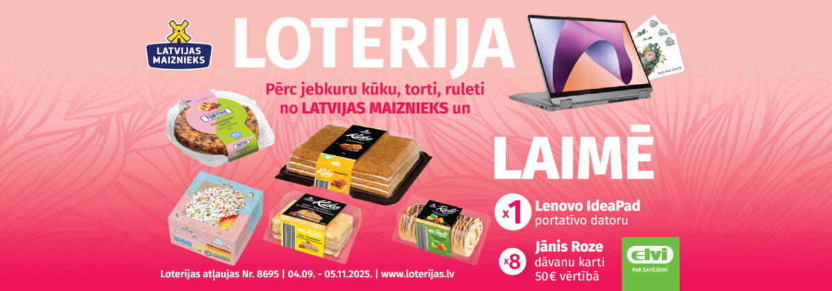 “Kūkas, tortes, ruletes!” produktu loterija ELVI veikalos