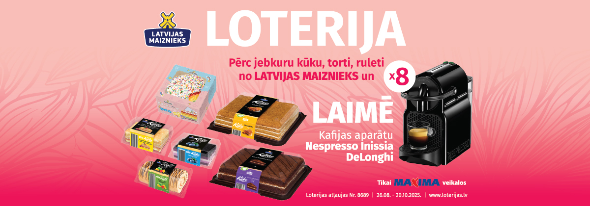 Kūkas, tortes, ruletes! loterija Maxima veikalos