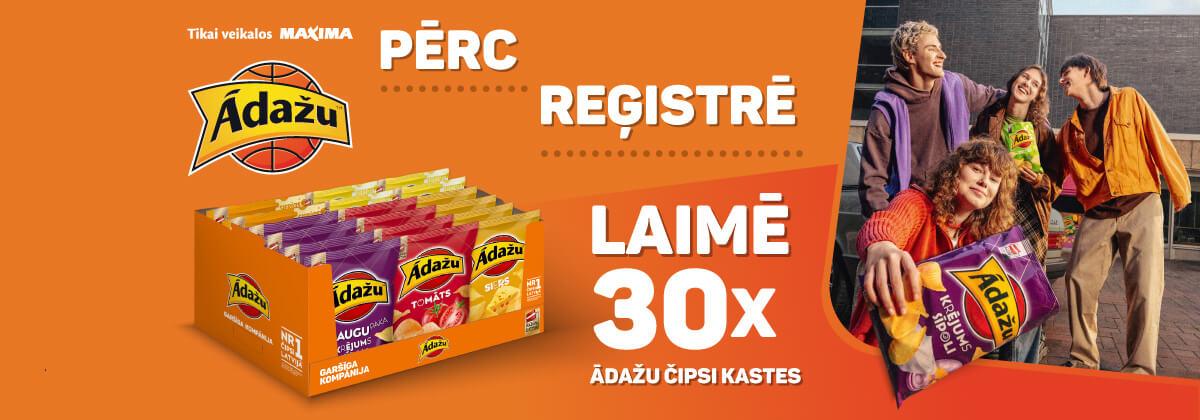Ādažu čipsi loterija Maxima veikalos