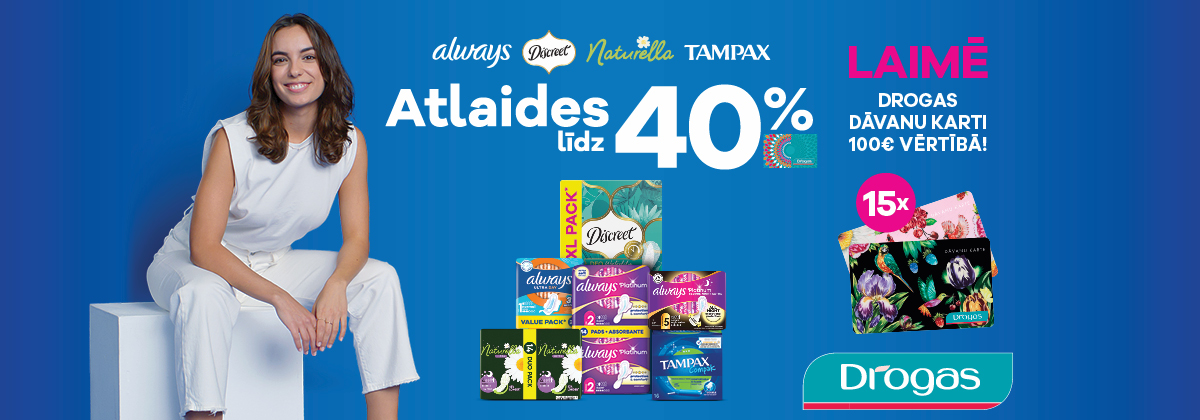 P&G sieviešu higiēnas dienu loterija veikalos Drogas