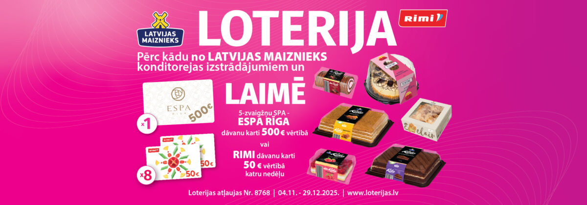 Kūkas, tortes, ruletes! loterija Rimi veikalos