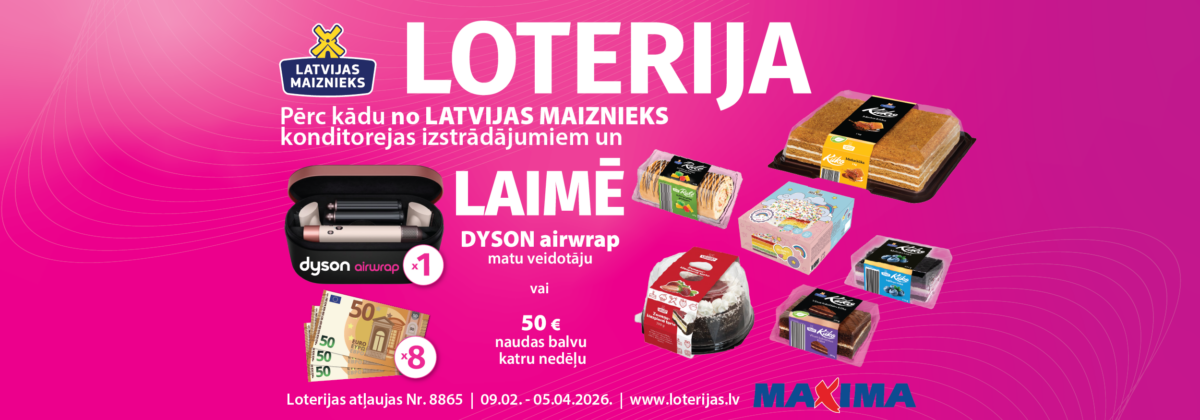 Kūkas, tortes, ruletes! loterija Maxima veikalos