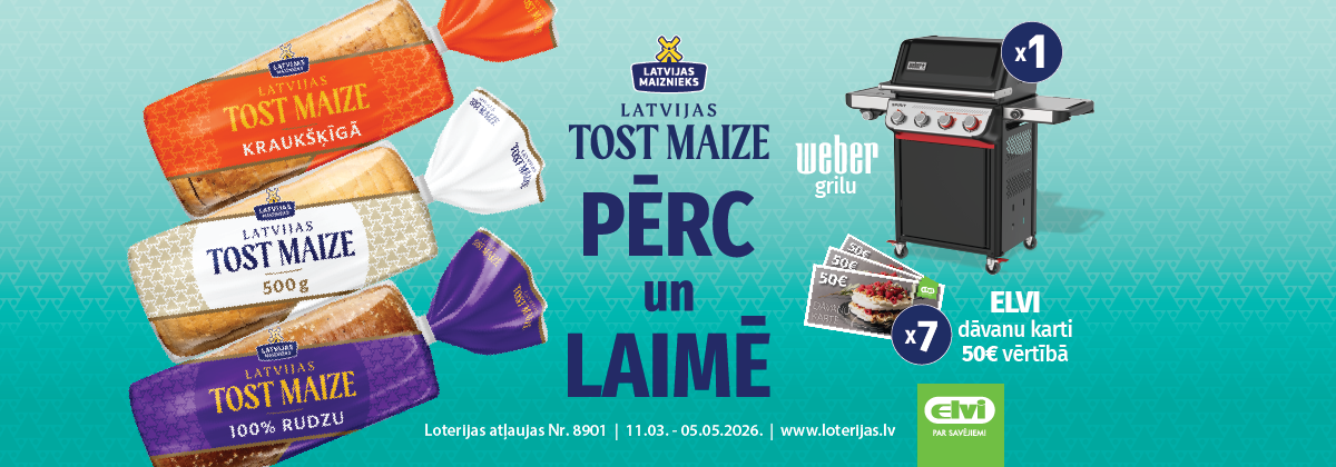 Latvijas Tost Maize loterija Elvi veikalos