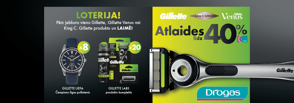 Gillette loterija veikalos Drogas