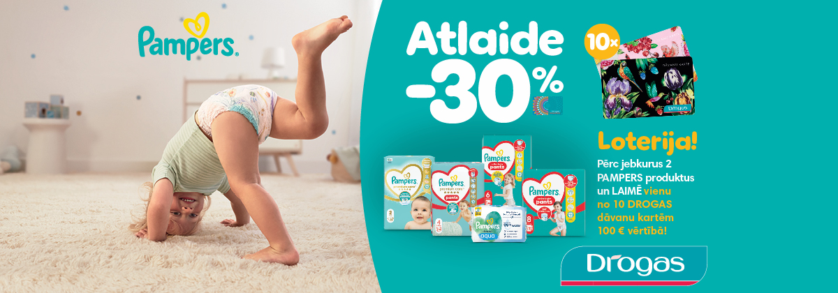 Pampers loterija veikalos Drogas