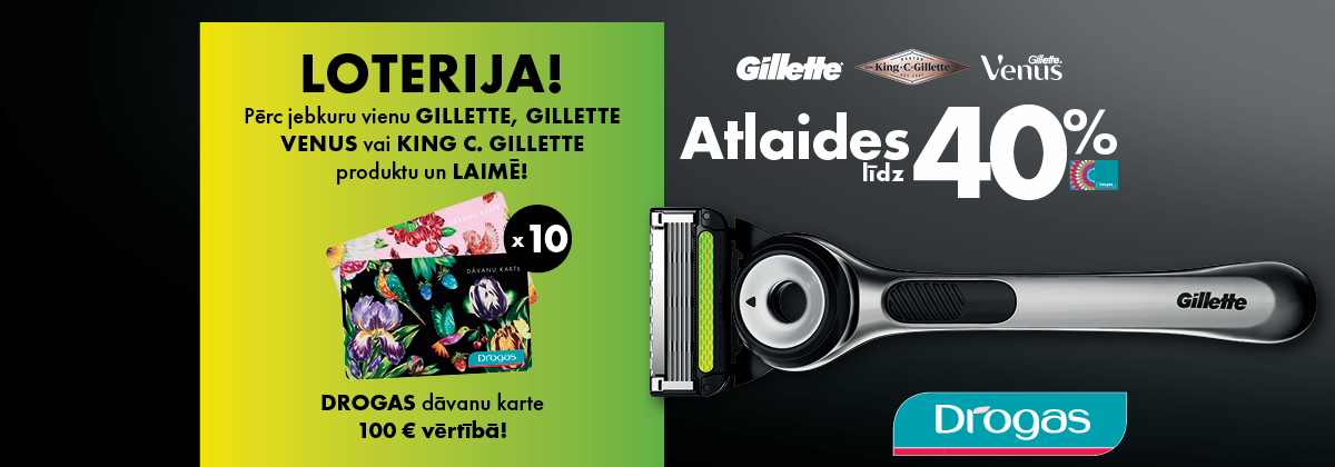 Gillette loterija veikalos Drogas