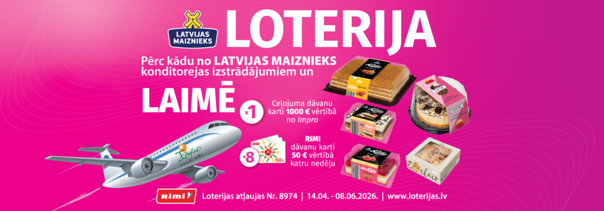 Kūkas, tortes, ruletes! loterija Rimi veikalos