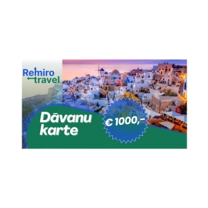 Dāvanu karte 1000.00 EUR vērtībā no ceļojumu aģentūras Remiro Travel