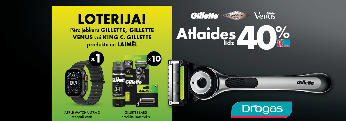Gillette loterija veikalos Drogas
