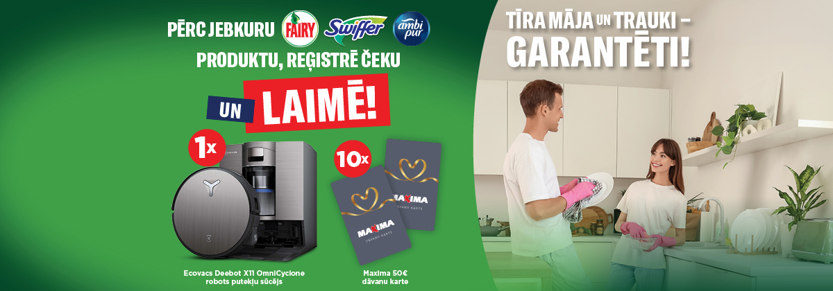 P&G Tīrības dienu loterija Maxima veikalos