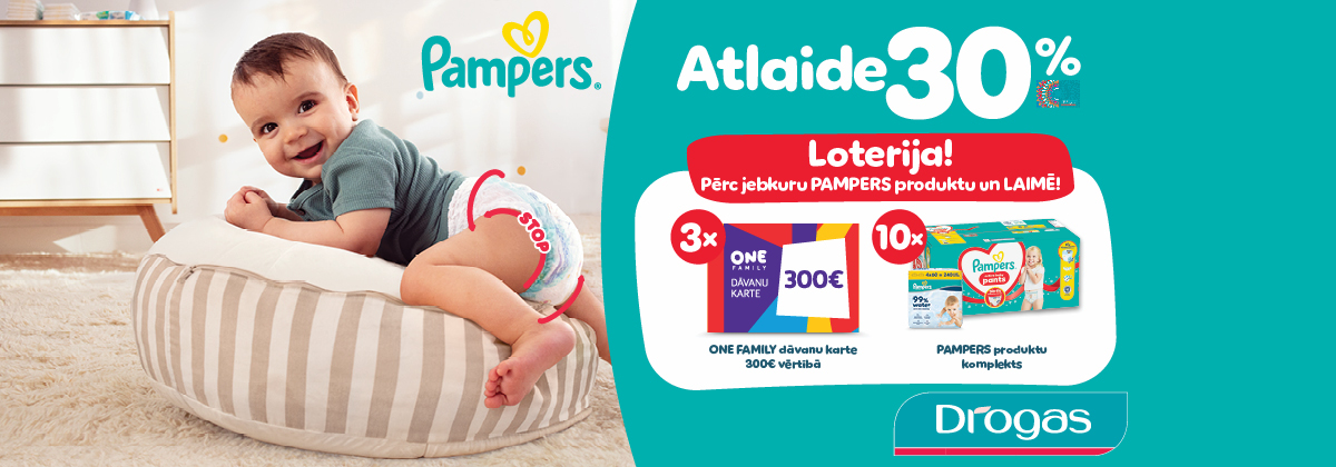 Pampers loterija veikalos Drogas