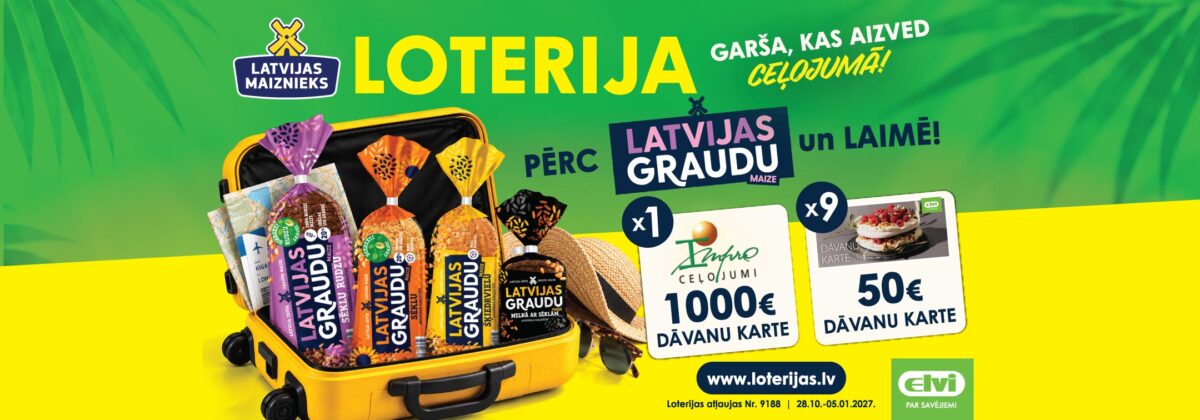 Latvijas Graudu maize loterija Elvi veikalos