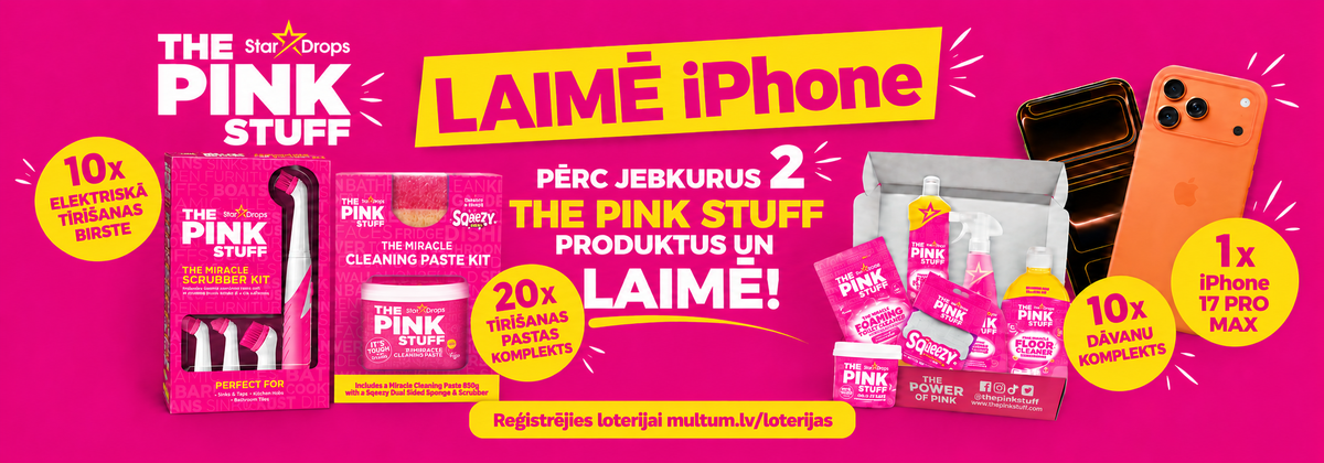 THE PINK STUFF rozā tīrīšanas spēks- pērc 2 produktus veikalu tīklā Rimi un laimē.